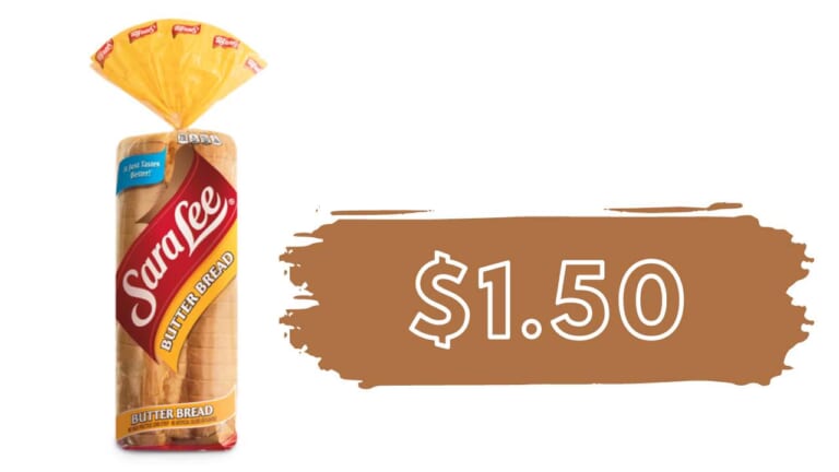 $1.50 Sara Lee Sliced Butter Bread at Publix