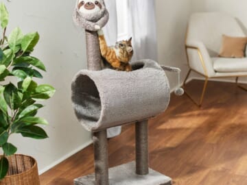 49-inch Frisco Animal Series Cat Tunnel with Scratching Post, Sloth $29.83 (Reg. $60) + Unicorn only $33.87 (Reg. $68)