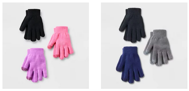 Cat & Jack Kid’s 3-Pack Gloves only $3 at Target!