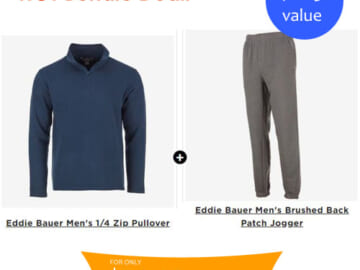 Eddie Bauer Men’s Bundle: Joggers + Quarter Zip Pullover $24.99 Shipped (Reg. $125) – HOT Bundle Deal!