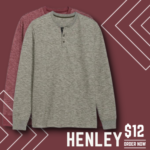 Today Only! Cozy-Knit Long-Sleeve Henley T-Shirt for Men $12 (Reg. $36.99) – Versatile and comfortable!