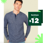 Old Navy: Men’s Long Sleeved Henley Tees only $12 today!