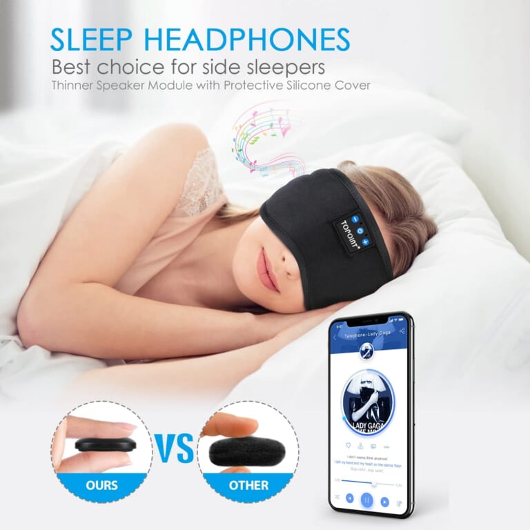 Bluetooth Sleep Eye Mask /Wireless Headphones from $16.94 After Coupon (Reg. $23) – With built in microphone, Up to 9 hours playtime!