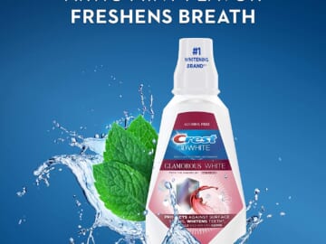 TWO 4-Packs Crest 3D White Glamorous White Mouthwash as low as $17.83 PER 4-Pack (Reg. $28 ) + Free Shipping – $4.46/16 Fl Oz bottle, Alcohol-Free + Save 50% on 1 when you buy 2