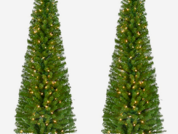 *HOT* Set of 2 Holiday Living 6-Foot Pre-lit Slim Artificial Christmas Trees only $69 shipped!