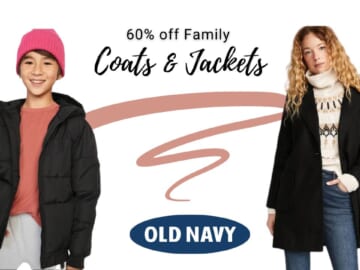 Old Navy | 60% off Coats & Jackets for the Family