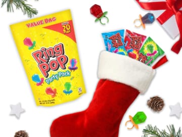 FOUR Bags 20-Count Ring Pops, Variety Christmas Holiday Party Pack as low as $6.20 PER BAG (Reg. $13.89) + Free Shipping – $0.31 /Pop + Buy 4, save 5% – Great Stocking Stuffers!