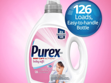 126-Loads Purex Baby Soft Scent Concentrated Liquid Laundry Detergent as low as $10.49 After Coupon (Reg. $20) + Free Shipping! 8¢/Load!