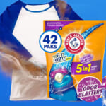 42-Count ARM & HAMMER Plus OxiClean Power Paks as low as $5.04 After Coupon (Reg. $9.48) – $0.12/pak! + Free Shipping! – with Odor Blasters 5-in-1 Liquid Laundry Detergent