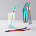 AmazonCommercial Set of 6 Silicone Straws and 2 Cleaning Brushes as low as $3.52 Shipped Free (Reg. $8.46)