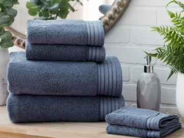 Egyptian Cotton Towels or 4-Piece Hand Towel & Bath Towel $6 (Reg. $16) – 2 Colors!