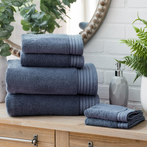 Egyptian Cotton Towels or 4-Piece Hand Towel & Bath Towel $6 (Reg. $16) – 2 Colors!