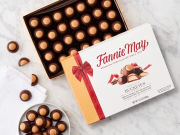 Box of 30 Fannie May Peanut Butter Buckeyes Milk Chocolate Candy $16.79 After Coupon (Reg. $19.84) – $0.56/candy