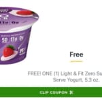 New Publix Digital Coupon | FREE Light & Fit Zero Sugar Yogurt