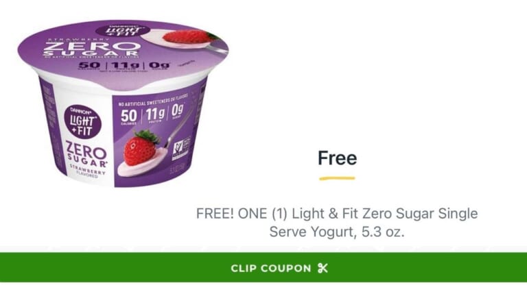 New Publix Digital Coupon | FREE Light & Fit Zero Sugar Yogurt