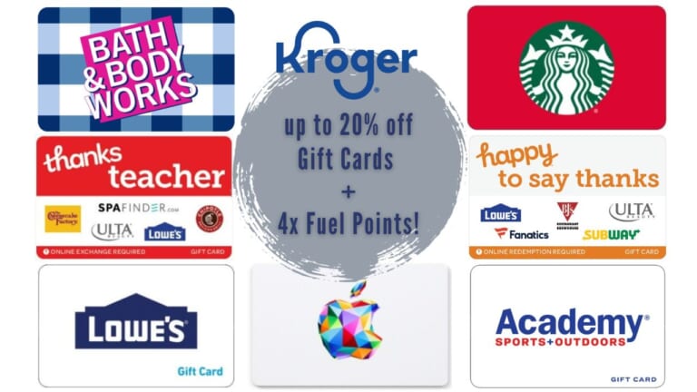 Kroger Gift Card Deals: Starbucks, Lowe’s & More