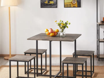 5-Piece Industrial Kitchen Table & Chairs Set $110 After Coupon (Reg. $170) + Free Shipping! Space-Saving Design