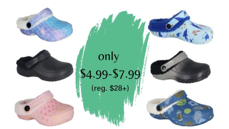 Kids Sherpa-Lined Clogs Only $4.99 (reg. $28)!