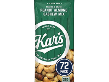 72-Pack Kar’s Peanut Almond Cashew Mixed Nuts as low as $44.08 Shipped Free (Reg. $70.84) – 61¢/ 1.75 Oz Snack Pack! Gluten-Free!