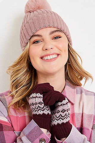 Beanie Pom Hat and Glove Set only $5 at Maurices!