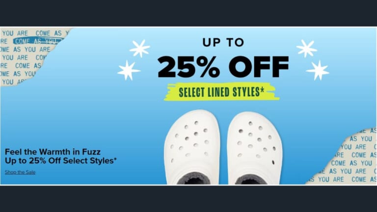 CROCS Fuzzy Styles 25% Off + 20% Off Clearance