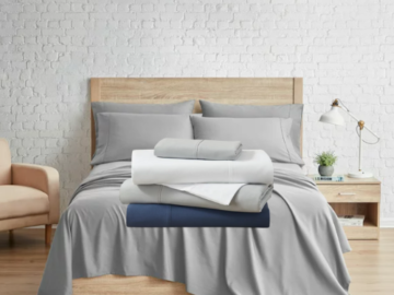 6-Piece Serta So Soft Gray Bed Sheet Set $15 + FAB Ratings!