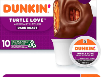 60-Count Dunkin’ Turtle Love Flavored Coffee Keurig K-Cup Pods as low as $20.33 Shipped Free (Reg. $40.66) – 34¢/pod!