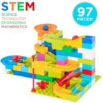 97-Piece Kids Create Your Own Marble Maze Run Racetrack Puzzle Game Set