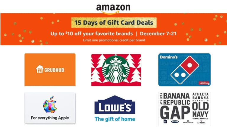 Up To $10 Off Popular Gift Cards at Amazon