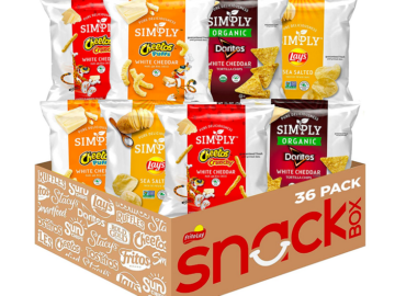 Simply Brand Snacks Variety Pack, 36 count only $13.28 shipped!