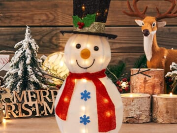 24-Inch Lighted Snowman Indoor/Outdoor Christmas Decoration $15 After Coupon (Reg. $30) + 22-inch Penguin Decoration for $15 After Coupon (Reg. $30)