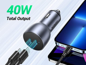 UGREEN Dual 40W USB-C Car Charger $15.29 After Coupon (Reg. $22) – FAB Ratings!