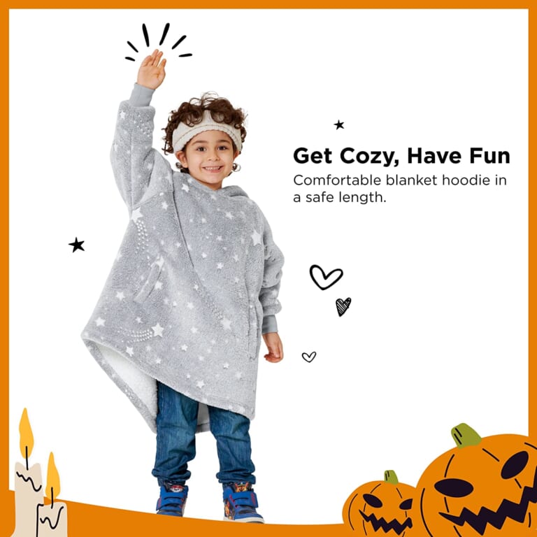 TWO Glow-in-The-Dark Blanket Hoodies for Kids $15.19 EACH After Coupon (Reg. $48) + Free Shipping – Preschooler Size, Perfect Wearable Blanket Gift + Buy 2, Save 5%!