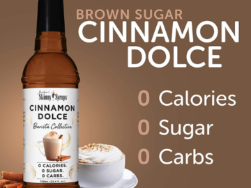 FOUR Bottles of Jordan’s Skinny Mixes Cinnamon Dolce Sugar Free Syrup, 25.4 Oz as low as $6.46 EACH Bottle (Reg. $10) + Free Shipping + Buy 4, Save 5%