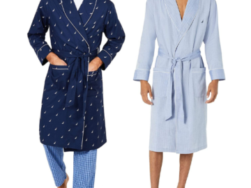 Nautica Mens Long-Sleeve Lightweight Cotton Woven Robe $21.99 (Reg. $65) – FAB Ratings! – 4 Colors!