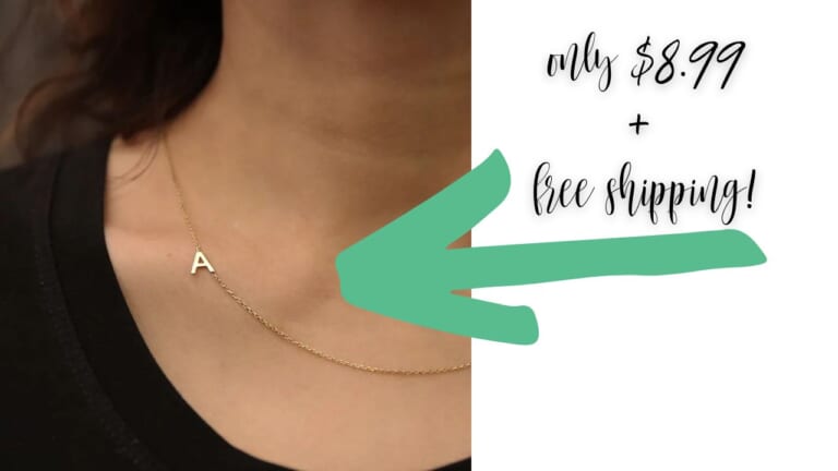 Sideways Initial Necklace $8.99 Shipped (Reg. $25)