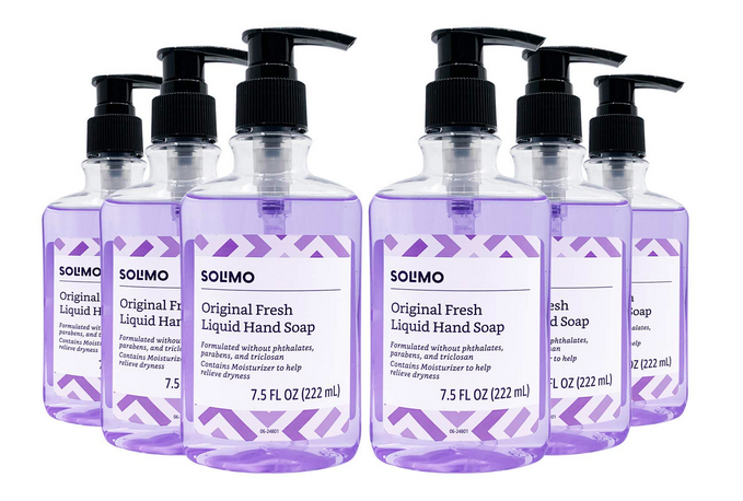 Amazon Brand Solimo Original Fresh Liquid Hand Soap, 6 pack only $5.73 shipped!