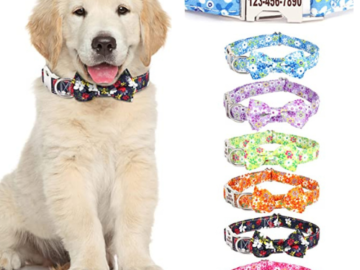 Personalized Dog Collars with Bowtie $7 After Code (Reg. $14) – Engraved with Name and Phone Number!