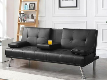 Give your living room a boost with this Modern Faux Leather Futon with Cupholders and Pillows for just $160 Shipped Free (Reg. $209) – 5 Colors Available!