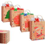 24-Pieces Kraft Paper Medium Size Christmas Gift Bags $11.54 After Coupon (Reg. $21) – $0.48 each! With 48 Pieces of Christmas Wrapping Paper and 24 Colored Bows