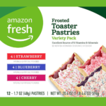 12-Count Amazon Fresh Toaster Pastries Variety Pack as low as $2.03 Shipped Free (Reg. $10.38) – 17¢/Pastry! Strawberry, Blueberry, & Cherry Flavors!