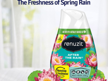 12-Count Renuzit Adjustable Gel Air Freshener Cone, After the Rain Scent, Nonstop Freshness as low as $5.91 Shipped Free (Reg. $29.30) – 49¢/7oz Cone!