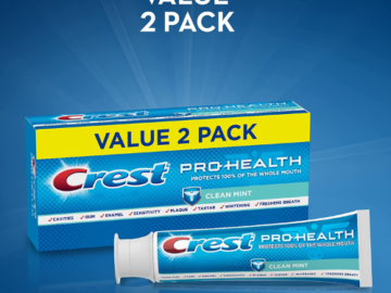 2-Pack Crest Pro-Health Clean Mint Toothpaste as low as $4.02 After Coupon (Reg. $8.49) + Free Shipping! $2.01/ 4.6 Oz Tube