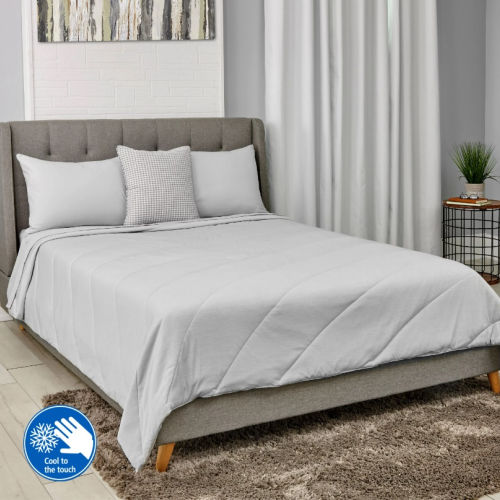 Mainstays Cool to the Touch Contemporary Gray Microfiber Reversible Bed Blanket $28.88 (Reg. $55) – 3 Sizes at this price