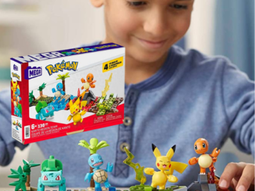 Mega Pokemon Kanto Region Team 130-Piece Building Set $15 (Reg. $21.99) – Pikachu, Squirtle, Charmander, Bulbabsaur