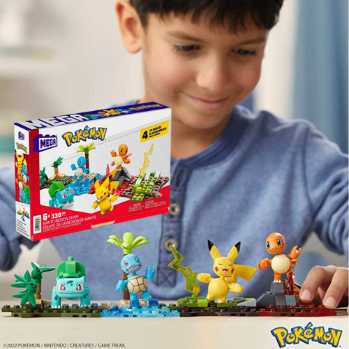 Mega Pokemon Kanto Region Team 130-Piece Building Set $15 (Reg. $21.99) – Pikachu, Squirtle, Charmander, Bulbabsaur