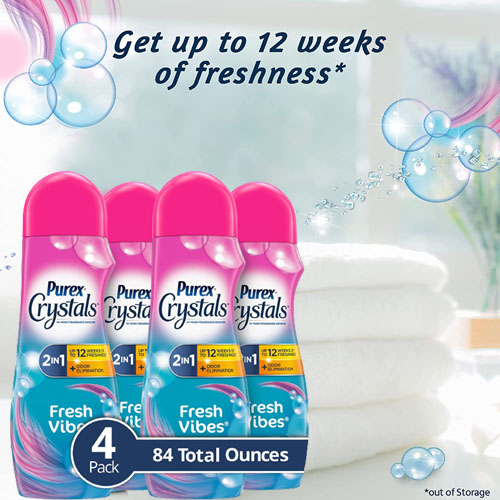 4-Count Purex Crystals in-Wash Fragrance and Scent Booster, Fresh Vibes as low as $12.60 After Coupon (Reg. $23.96) – $3.15/21 Ounce Bottle + Free Shipping!