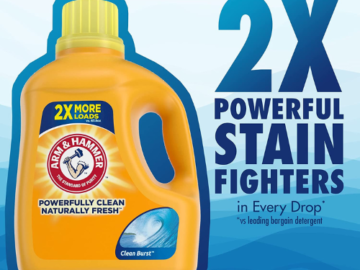 Arm & Hammer 107 Loads Liquid Laundry Detergent, Clean Burst Dual HE, 144.5oz as low as $5.02 After Coupon (Reg. $19) + Free Shipping! 5¢/load!