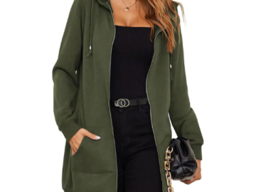 You’ll love this cozy Zip Up Hoodies Fleece Tunic Sweatshirt for only $25.98 After Code (Reg. $39.97) – Available in 7 different colors to satisfy any look!