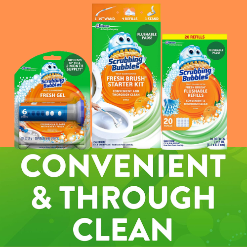 Set of 3 Scrubbing Bubbles Fresh Brush Toilet Cleaning Systems as low as $11.17 After Coupon (Reg. $21.48) + Free Shipping – Fresh Brush Starter Kit + Fresh Brush Refills + Fresh Gel Toilet Cleaning Stamp